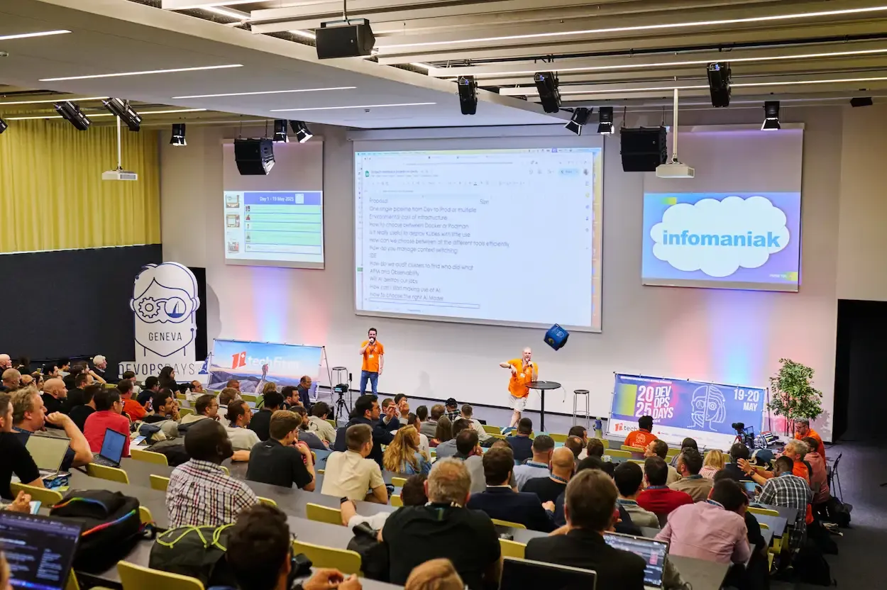 Photo from a conference in Geneva hosted by Infomaniak